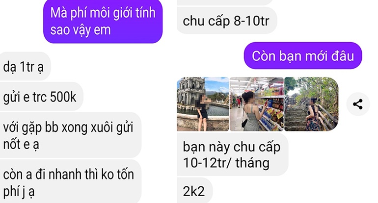 Đoạn chat với một môi giới.