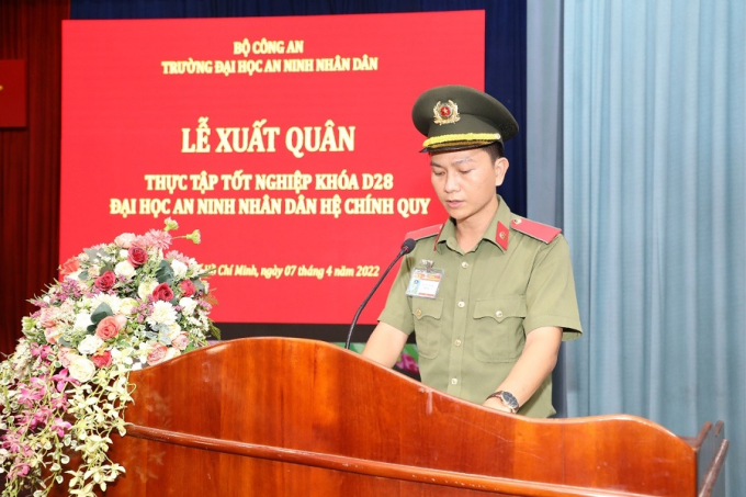 Học viên phát biểu hứa quyết tâm hoàn thành tốt nội dung, chương trình thực tập tốt nghiệp.