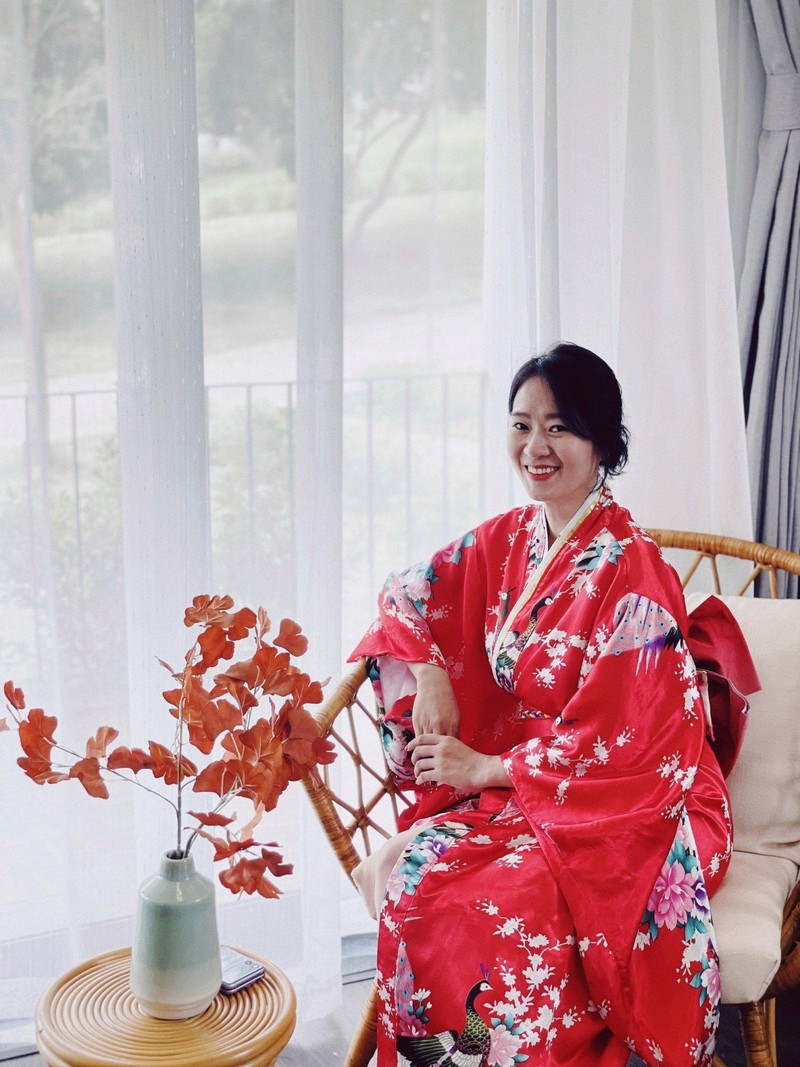 Trải nghiệm mặc trang phục Yukata (Nhật Bản) tại Hasu Village.