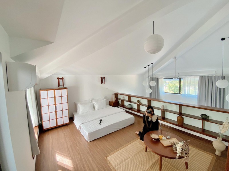 Căn phòng nghỉ dưỡng được thiết kế theo phong cách Nhật Bản tại Hasu Village.