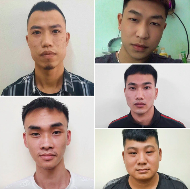 Các đối tượng tại cơ quan Công an.