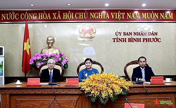Đại biểu tham dự hội nghị tại điểm cầu Bình Phước.