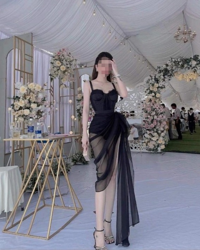 Cận cảnh trang phục đi ăn cưới bạn th&acirc;n của nữ ch&iacute;nh trong đoạn clip TikTok (Ảnh: Facebook nh&acirc;n vật).