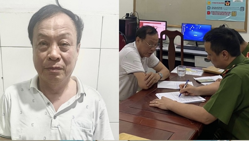 Lái xe Hoàng Ngọc Vĩnh tại cơ quan Công an