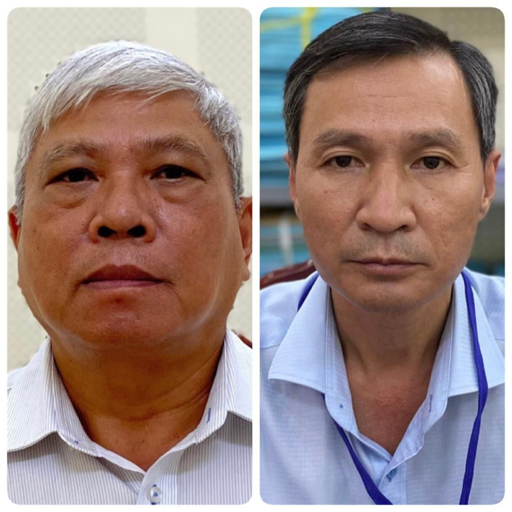 Các bị can Đặng Quang Việt và Nguyễn Thành Nhân (từ trái qua phải). Ảnh: BCA