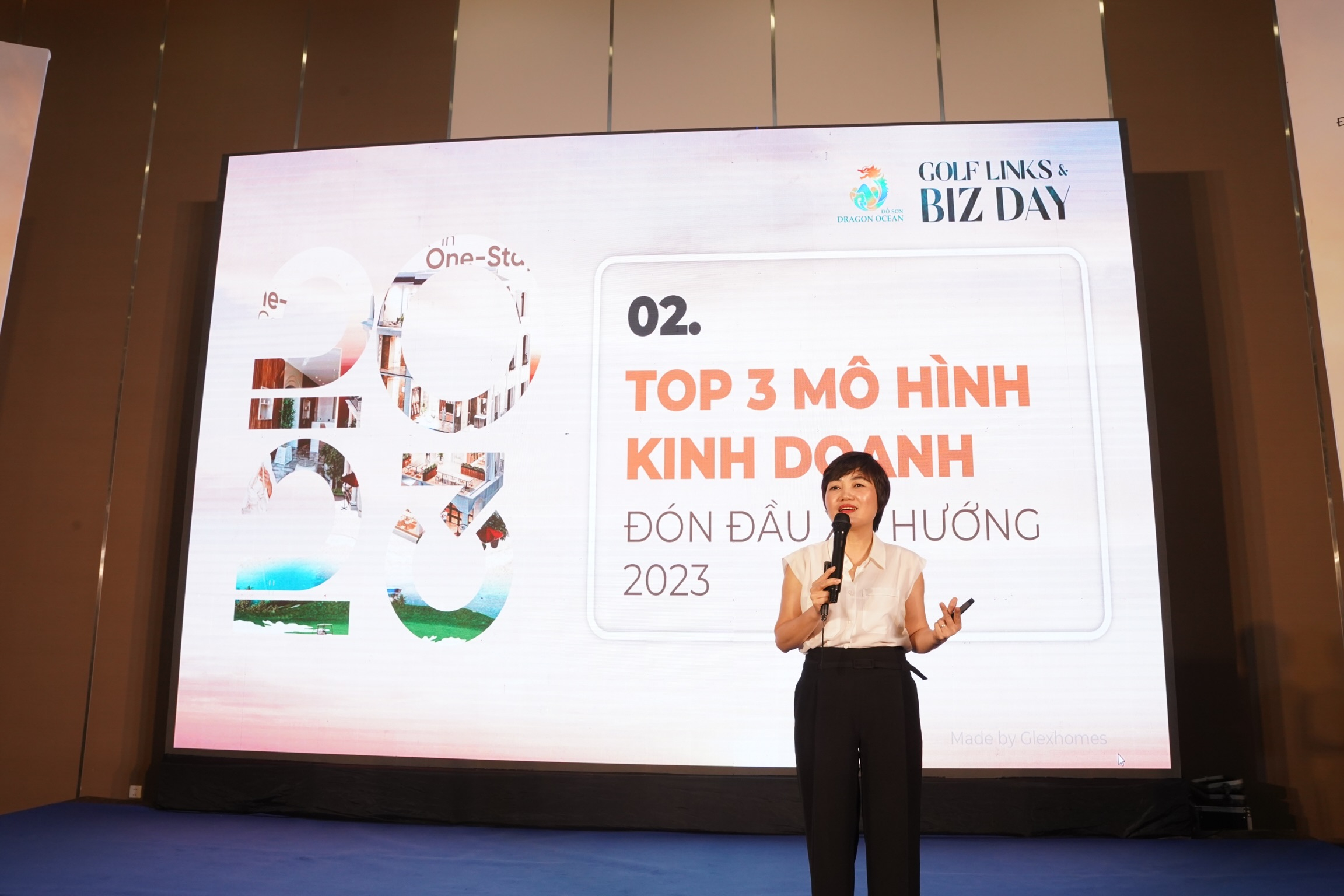 bà Nguyễn Thị Thu Trang - Phó Tổng giám đốc Công ty CP Glexhomes phát biểu tại sự kiện.