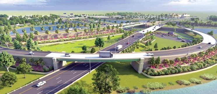 Phối cảnh một n&uacute;t giao của dự &aacute;n đường cao tốc Bi&ecirc;n H&ograve;a - Vũng T&agrave;u.