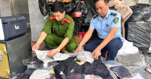 Phát hiện kho hàng lớn có dấu hiệu giả nhiều nhãn hiệu nổi tiếng