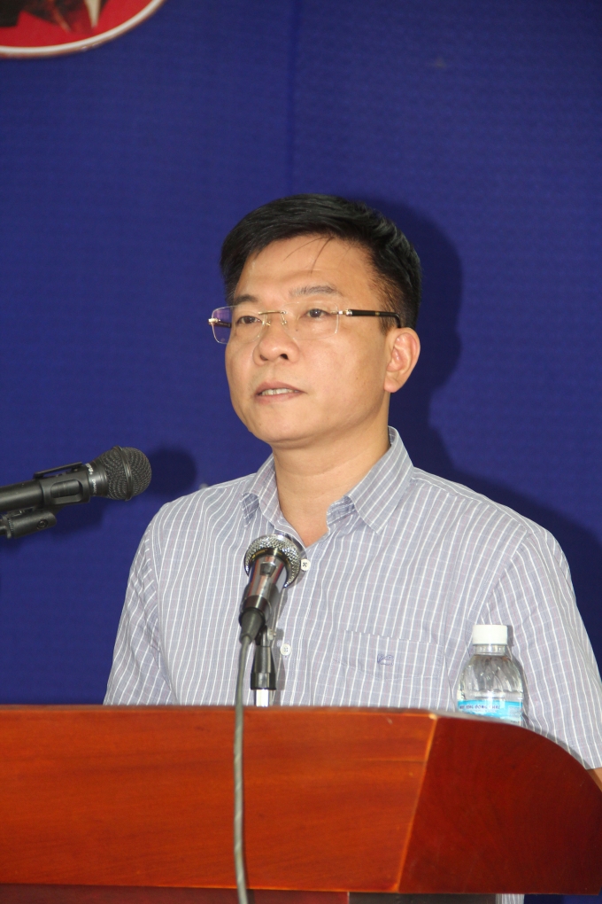 Bộ trưởng L&ecirc; Th&agrave;nh Long ph&aacute;t biểu tại buổi tiếp x&uacute;c.