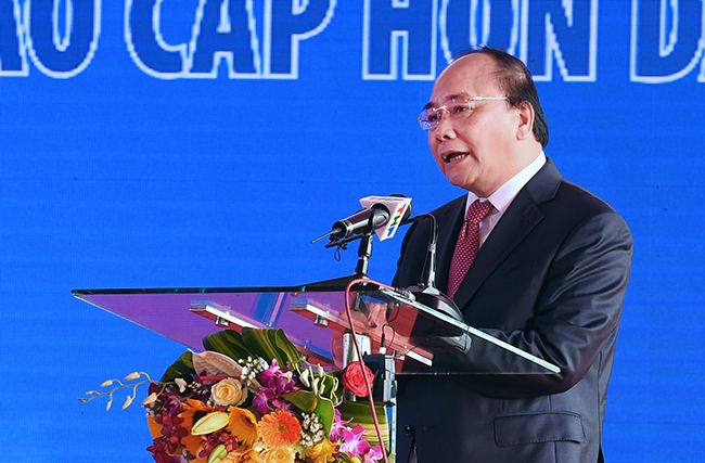 Thủ tướng Nguyễn Xu&acirc;n Ph&uacute;c ph&aacute;t biểu tại buổi lễ.