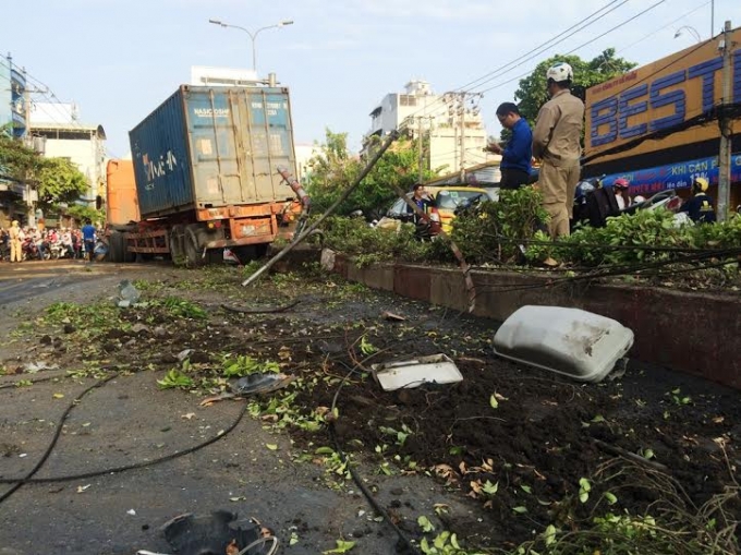 Hiện trường vụ tai nạn.