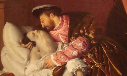 Tranh vẽ khắc họa danh họa&nbsp;Da Vinci qua đời trong v&ograve;ng tay vua Fran&ccedil;ois I của Ph&aacute;p.