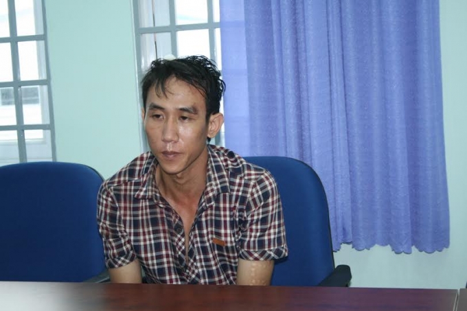 tượng Lương Ho&agrave;ng Giang tại cơ quan c&ocirc;ng an.