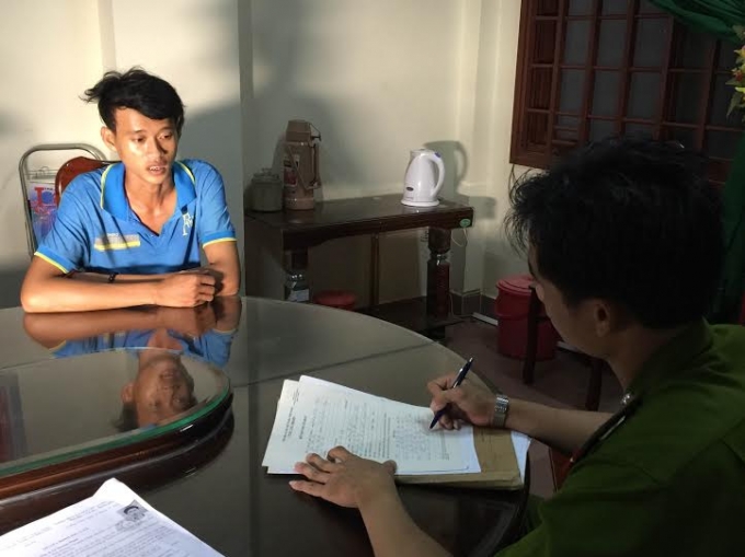 Dũng tại cơ quan c&ocirc;ng an.