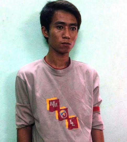 Đối tượng L&ecirc; Nhựt T&acirc;n tại cơ quan C&ocirc;ng an.