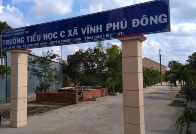 Trường Tiểu học C X&atilde; Vĩnh Ph&uacute; Đ&ocirc;ng, huyện Phước Long, tỉnh Bạc Li&ecirc;u, nơi hiệu trưởng lộ clip&nbsp;d&acirc;m &ocirc; học sinh