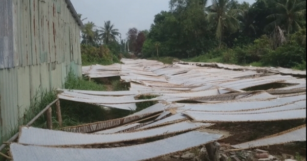 Phát hiện cơ sở sản xuất "vô tư" phơi hủ tiếu cạnh bãi rác
