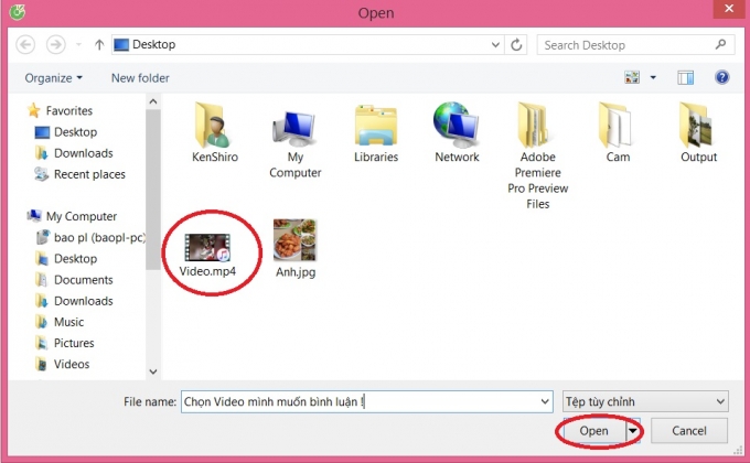 Chọn đường dẫn tới video m&igrave;nh muốn b&igrave;nh luận.
