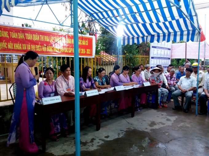 Lễ khai mạc bầu cử. (Ảnh ghi nhận tại tổ bầu cử số 6, phường 5, TP Bạc Li&ecirc;u, tỉnh Bạc Li&ecirc;u)