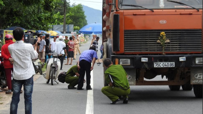Hiện trường xảy ra vụ tai nạn.