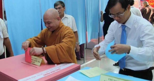 TP HCM: Đông đảo Tăng, ni phật tử đi bầu cử đại biểu Quốc hội khóa XIV và đại biểu HĐND các cấp