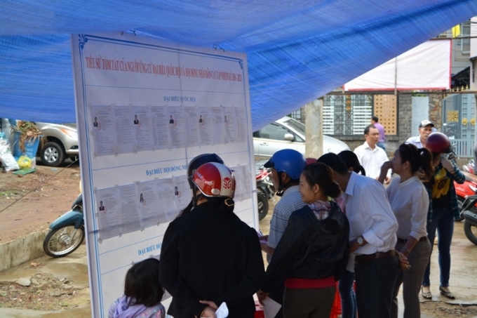 Cử tri xem lịch sử của c&aacute;c đại biểu trước khi bỏ phiếu bầu.