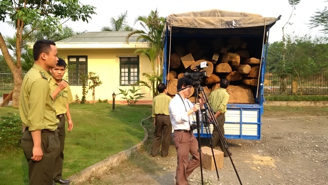 Xe gỗ lậu đ&atilde; lọt nhiều trạm kiểm l&acirc;m một c&aacute;ch kh&oacute; hiểu. (Ảnh: B&aacute;o N&ocirc;ng nghiệp Việt Nam)
