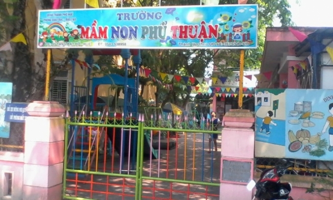 Trường Mầm non Ph&uacute; Nhuận nơi xảy ra sự việc.&nbsp;