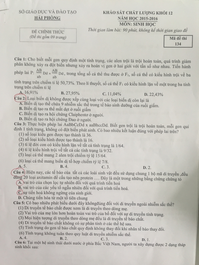 Nhiều lỗi trong đề thi khảo s&aacute;t chất lượng học sinh THPT.