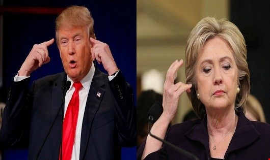 Tỷ ph&uacute; D.Trump đang gi&agrave;nh nhiều lợi thế (ảnh tr&aacute;i) c&ograve;n Cựu Ngoại trưởng Hillary Clinton th&igrave; khốn khổ với vụ việc email c&aacute; nh&acirc;n (ảnh phải).