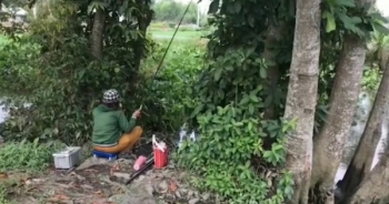 Nữ cao thủ giật cá trê liên tục sông Sài Gòn