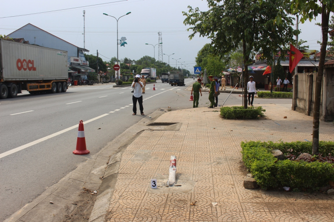 Hiện trường vụ tai nạn.