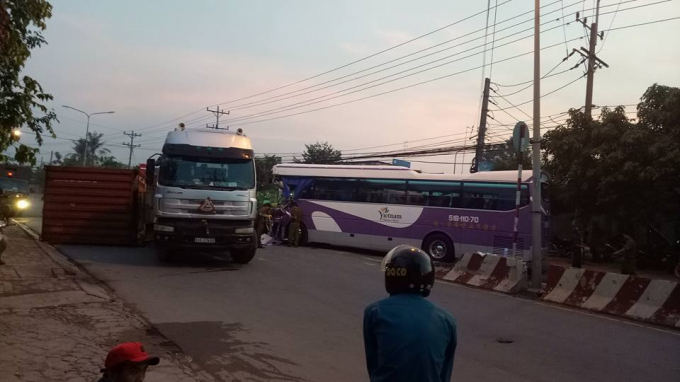 Hiện trường vụ tai nạn.