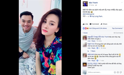 Diễn vi&ecirc;n Bảo Thanh&nbsp;vừa đăng tải h&igrave;nh ảnh chụp chung với nam diễn vi&ecirc;n&nbsp;Anh Dũng h&eacute; lộ việc sẽ c&oacute;