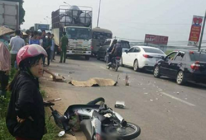 Hiện trường vụ tai nạn nghi&ecirc;m trọng.