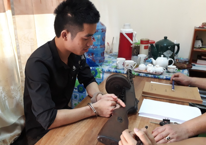 Đối tượng Cao Văn Hưng tại cơ quan điều tra.