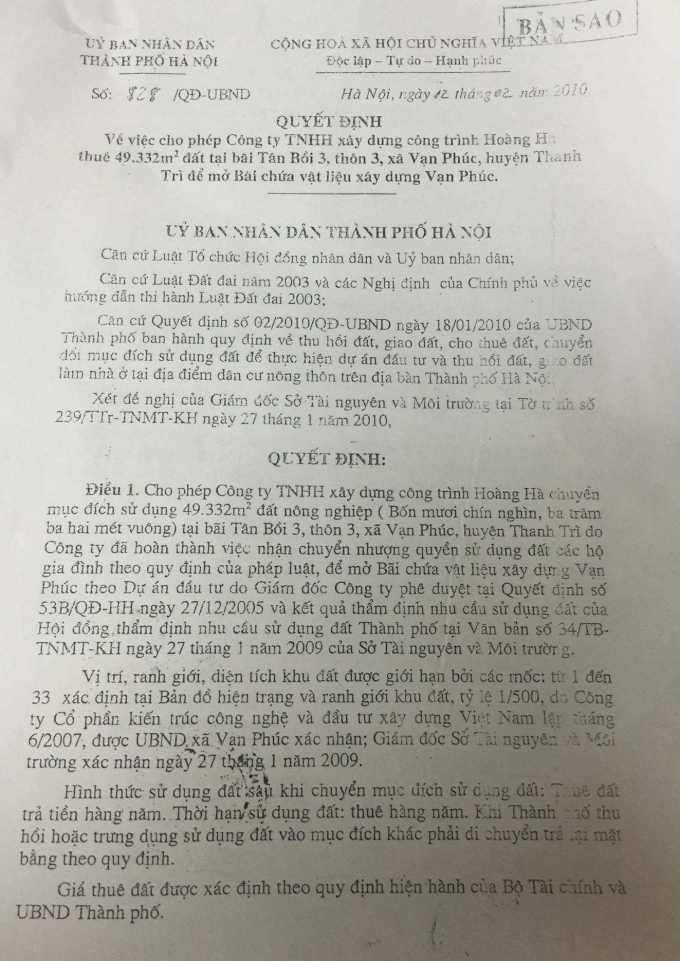 H&agrave; Nội: UBND huyện Thanh Tr&igrave; cần giải quyết dứt điểm đơn thư khiếu nại