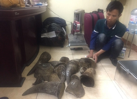 Đối tượng Nguyễn Mậu Chiến c&ugrave;ng tang vật bị cơ quan chức năng thu giữ.