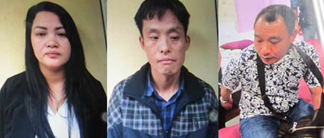 C&aacute;c đối tượng Zhong Jian Hua, Qiu Shui Bing v&agrave; Zhu Hai Rong.