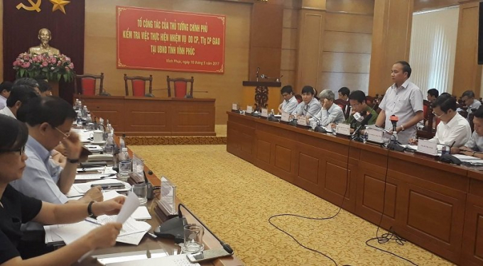 Tổ c&ocirc;ng t&aacute;c của Thủ tướng l&agrave;m việc với UBND tỉnh Vĩnh Ph&uacute;c