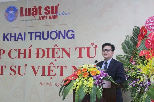 TS. LS Đỗ Ngọc Thịnh - Đại biểu Quốc hội - Chủ tịch LĐLSVN ph&aacute;t biểu tại buổi khai trương.