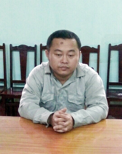 Phạm Thế Anh tại cơ quan c&ocirc;ng an.