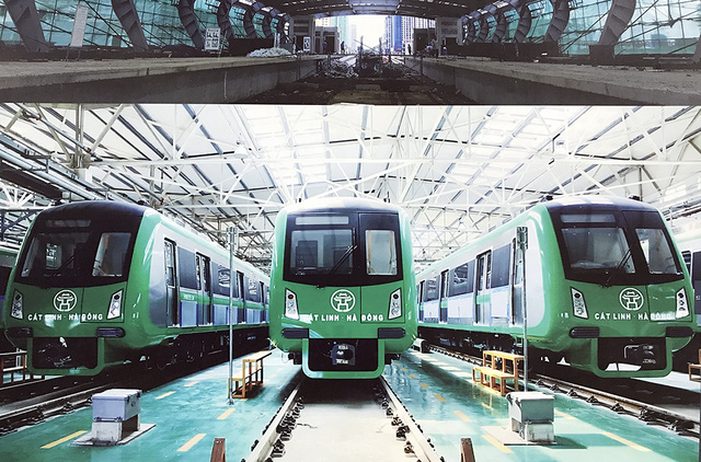 C&aacute;c đo&agrave;n t&agrave;u đường sắt tr&ecirc;n cao C&aacute;t Linh - H&agrave; Đ&ocirc;ng đ&atilde; sẵn s&agrave;ng chờ ng&agrave;y đi v&agrave;o hoạt động.