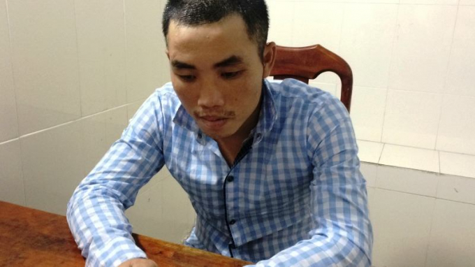 Nguyễn Thạnh Bảo tại cơ quan c&ocirc;ng an.