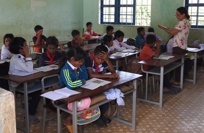 Lớp học tại điểm trường Bu&ocirc;n Ng&ocirc; A,trường Tiểu học x&atilde; H&ograve;a Phong Kr&ocirc;ng B&ocirc;ng,Đắk Lắk học sinh đ&atilde; trở lại lớp