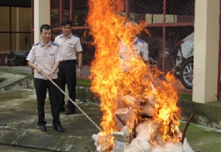 Lạng Sơn: Tiêu hủy hơn 45 bánh hêrôin, 8kg ma túy đá thu được từ 12 vụ án