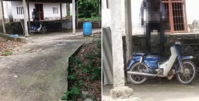 Hiện trường nơi ph&aacute;t hiện nam thanh ni&ecirc;n treo cổ (ảnh mạng x&atilde; hội).