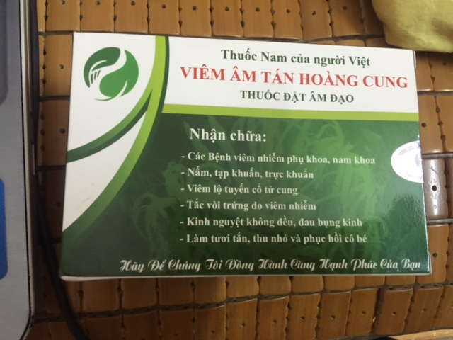 Bao b&igrave; của thuốc Vi&ecirc;m &acirc;m t&aacute;n Ho&agrave;ng cung.