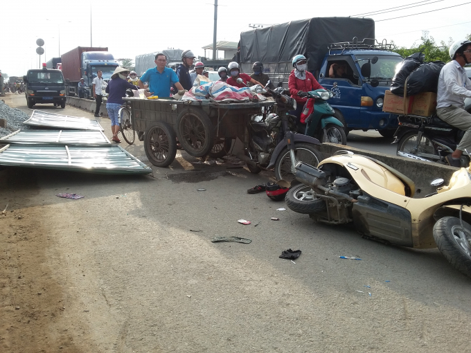 Hiện trường vụ tai nạn.