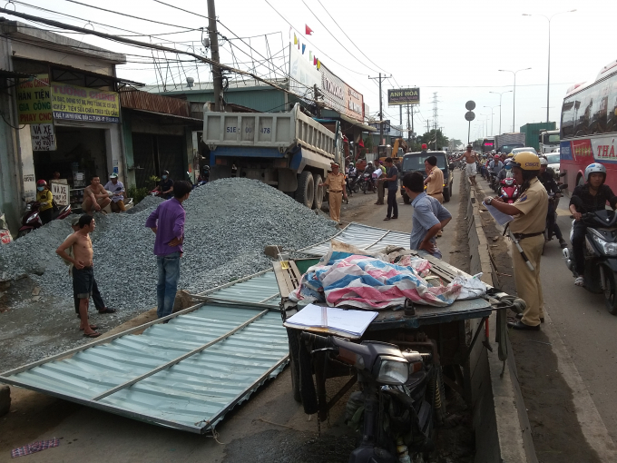 Hiện trường vụ tai nạn.